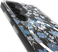 Protective Case Compatible w/MagSafe Flowerbed Blue with Gems for Samsung Galaxy S25+