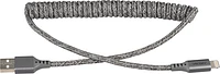 Ventev  - Chargesync Helix Coiled Usb A To Apple Lightning Cable  - Heather Gray