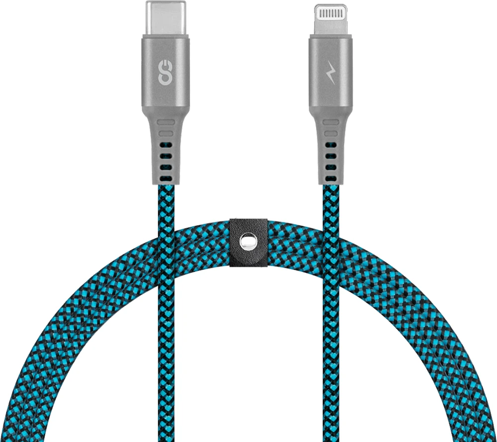 LOGiiX Piston Connect Braid 1.5M USB-C to Lightning - Blue/Black