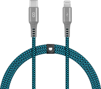 LOGiiX Piston Connect Braid 1.5M USB-C to Lightning - Blue/Black