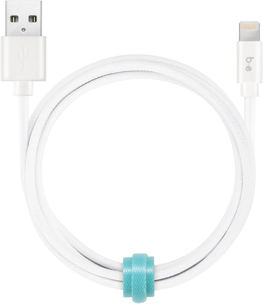 4ft Lightning Braided Charge/Sync Cable - White