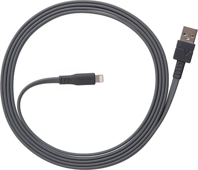Ventev - Flat USB A to Apple Lightning High Speed Tangle-Free Cable 3.3ft - Gray