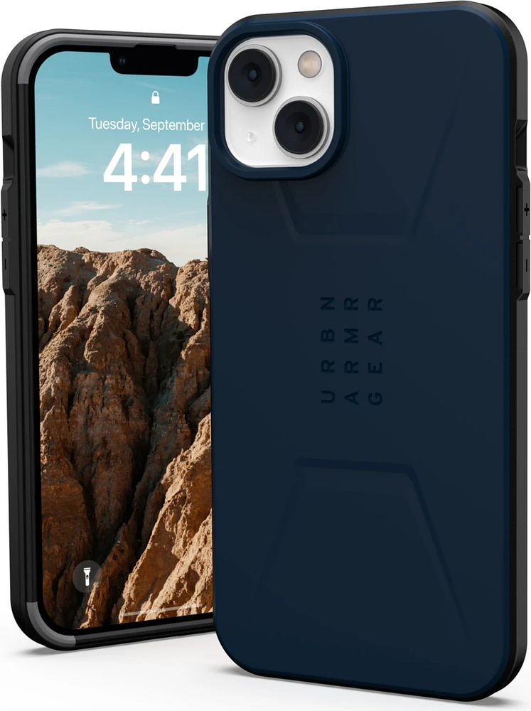Étui Civilian compatible avec MagSafe UAG - iPhone 14 Plus, bleu (Mallard)