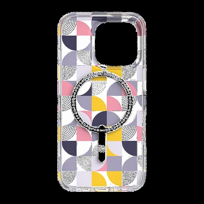 iPhone 16 Pro ZAGG Graphene Milan Snap Case - Pink/Grey - Geometric