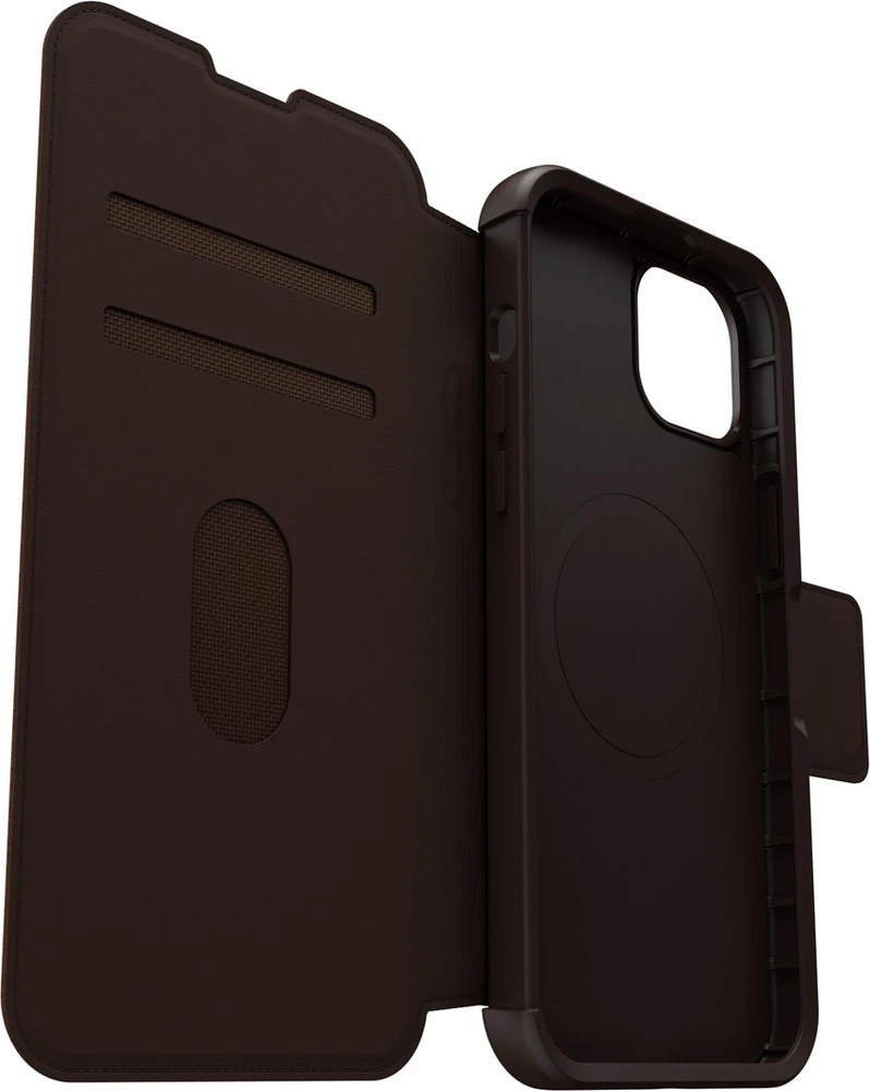 OtterBox 7793563 Étui Strada Folio MagSafe Espresso pour iPhone 15 Plus