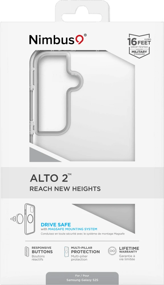 Nimbus9 N9ALSAMGS25CL Étui Alto 2 Clear pour Samsung Galaxy S25