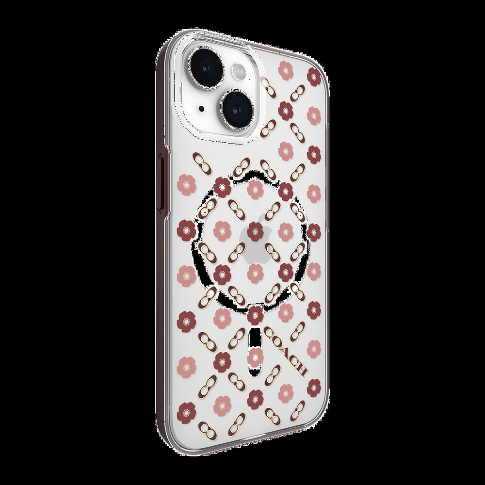iPhone 15/14/13 Coach Protective Case w/Magsafe - Tea Rose