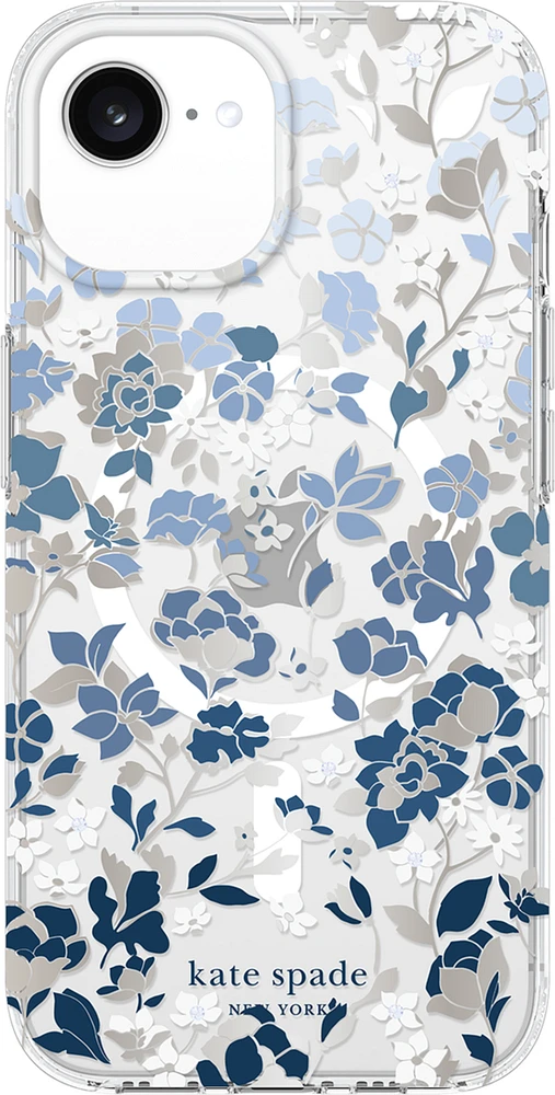 Kate Spade KS056564 Étui de Protective avec MagSafe Flowerbed Blue pour iPhone 16e/15/14/13