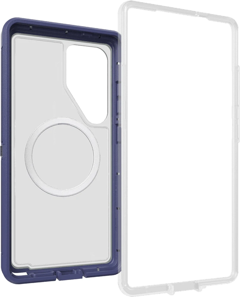 OtterBox 7797642 Étui Defender Pro XT Clear Magnets Violet Thunder pour Samsung Galaxy S25 Ultra