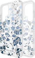 Protective Case Compatible w/MagSafe Flowerbed Blue with Gems for Samsung Galaxy S25+