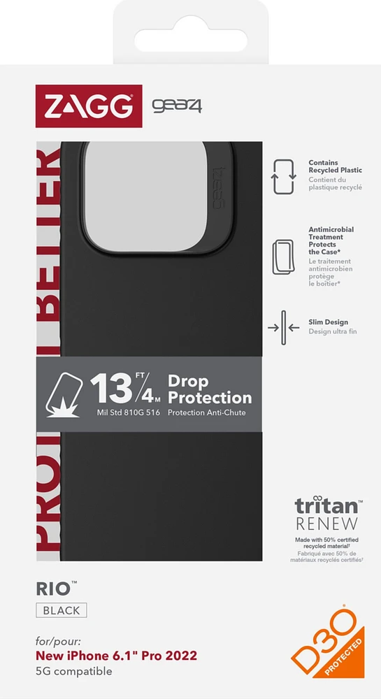 GEAR4 - iPhone 14 Pro Gear4 D3O Rio Case - Black