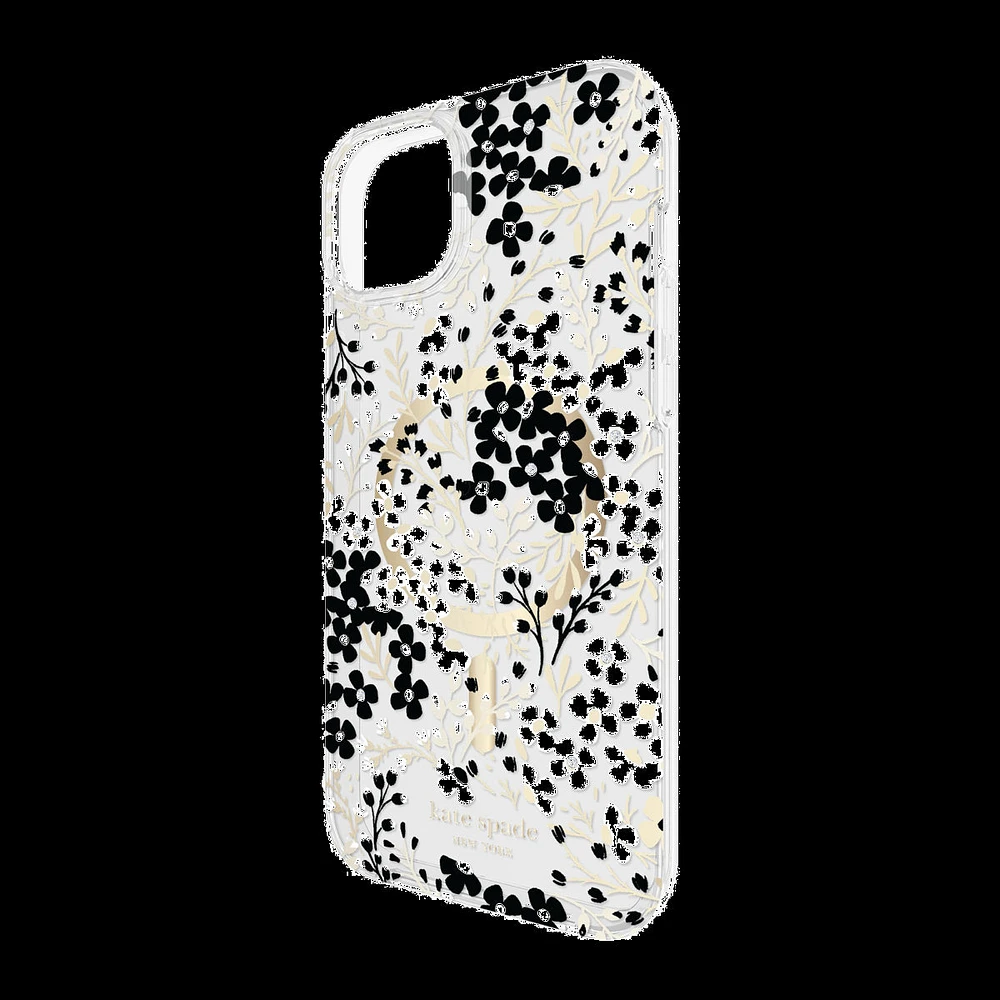 iPhone 15 Plus/14 Plus Kate Spade Protective Hardshell MagSafe Case - Black/White (Multi Floral)