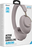 Naztech Aura 360 ANC Wireless Noise Cancelling Over-the-Ear Headphones - Pink - Moondust