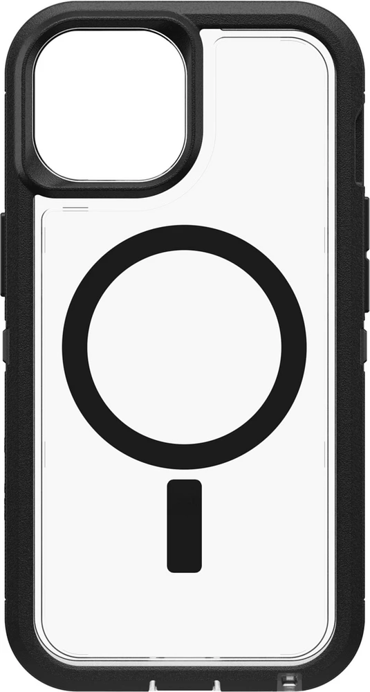 OtterBox - Defender Pro XT Clear Case for Apple iPhone 15 / iPhone 14 / iPhone 13 / IPSE2025 - Dark Side