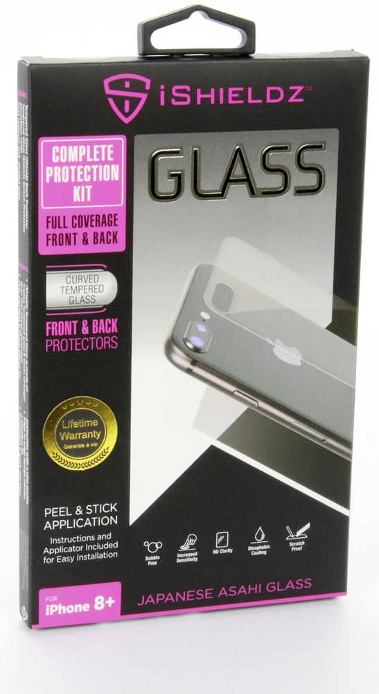 iPhone 8 Plus 360 Tempered Glass Screen Protector (Front & Back) - White