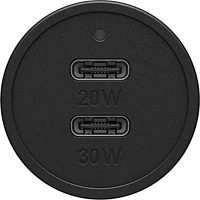 Dual USB Premium Fast Charge Car Charger PD 30W + PD 20W Black