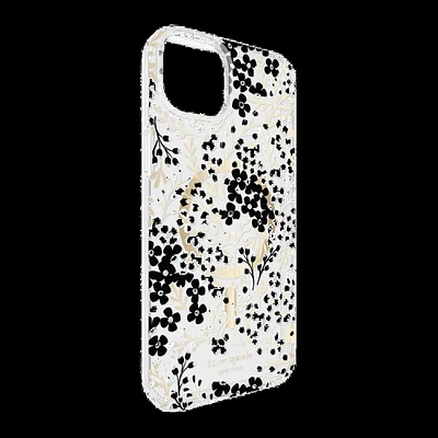 iPhone 15 Plus/14 Plus Kate Spade Protective Hardshell MagSafe Case - Black/White (Multi Floral)