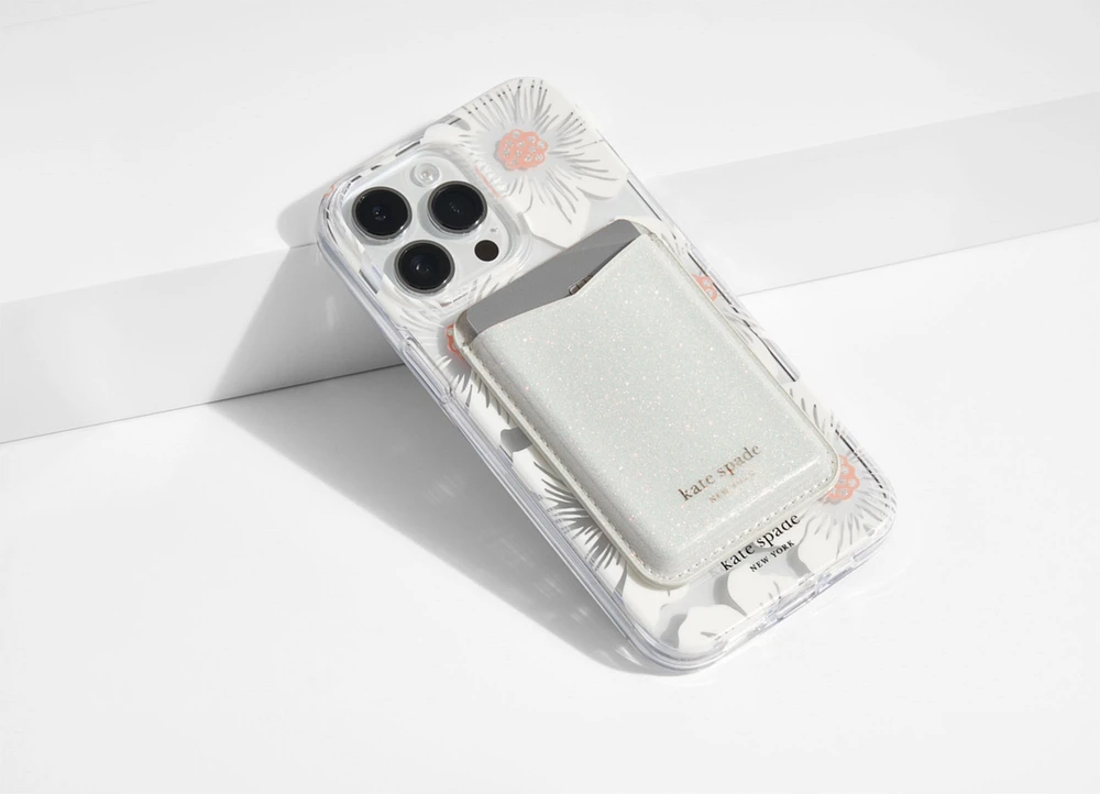 Magnetic Wallet Compatible with MagSafe White Glitter