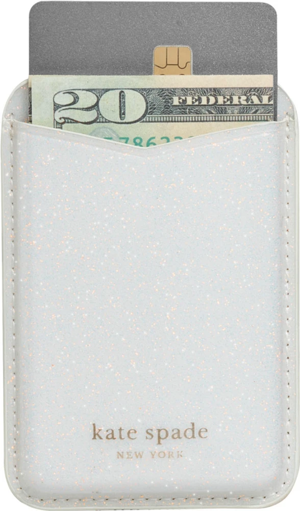 Magnetic Wallet Compatible with MagSafe White Glitter