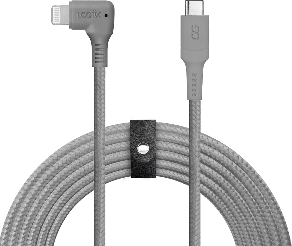 LOGiiX Piston Connect XL 90 3M USB-C to Lightning - Graphite Grey