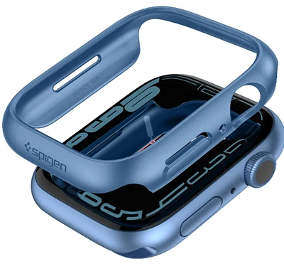 Spigen Thin Fit Case pour Apple Watch 42/44/45mm Series 1-8/SE - Bleu métallique