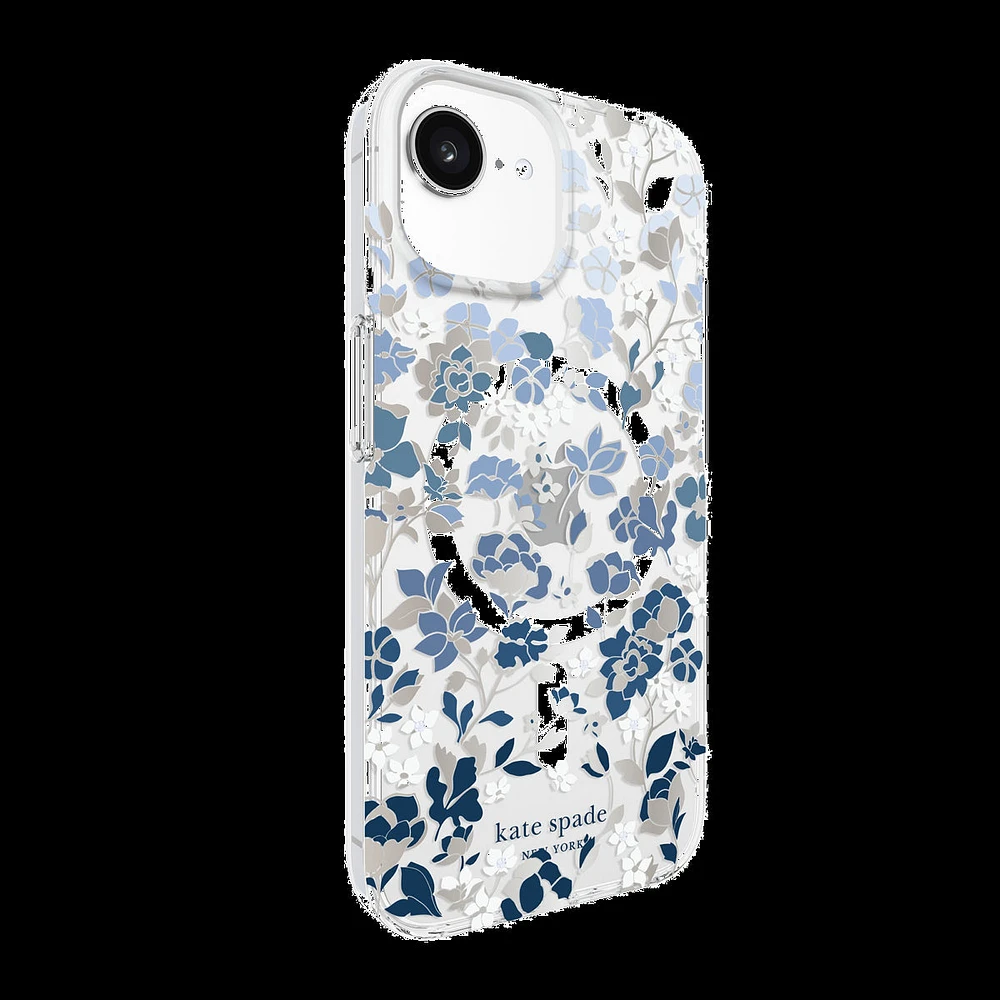 Kate Spade KS056564 Étui de Protective avec MagSafe Flowerbed Blue pour iPhone 16e/15/14/13