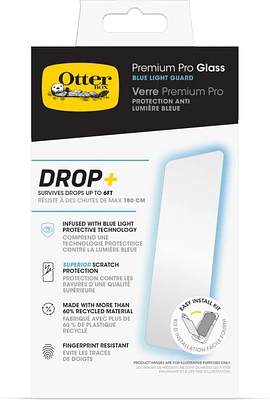 OtterBox - Premium Pro Glass Antimicrobial Blue Light Screen Protector for Apple iPhone 16 Pro Max - Clear