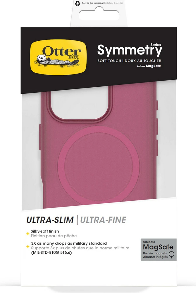 iPhone 16 Pro Otterbox Symmetry Soft Touch w/ MagSafe Series Case - Pink - Glass Heart