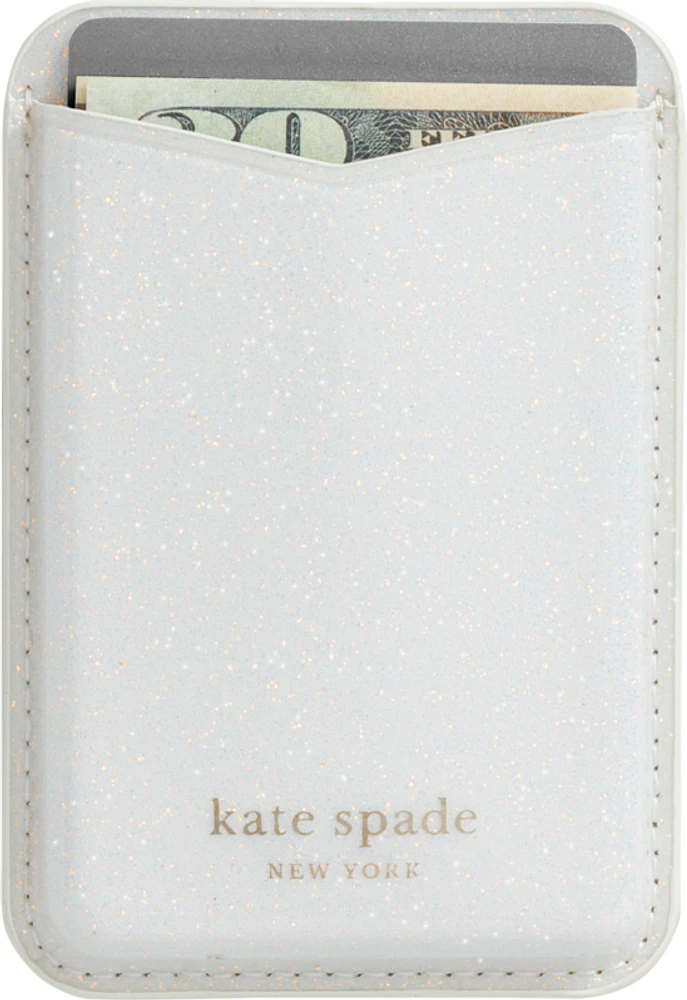 Magnetic Wallet Compatible with MagSafe White Glitter