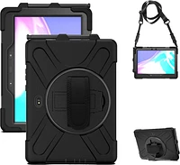 Bulk Packaging Étui Robuste avec Kickstand Main et Bandoulière Noir pour Samsung Galaxy Tab Active Pro 10.1