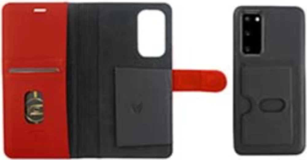 Samsung Galaxy S20 5G Uunique Black/Red Nutrisiti 2-in-1 Eco Leather Folio & Detachable Case