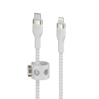 Belkin - BOOSTCHARGE PRO Flex USB-C Cable w/ Lightning Connector 6ft - White