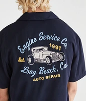 Short Sleeve Long Beach Auto Repair Boxy Camp Shirt