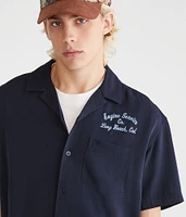 Short Sleeve Long Beach Auto Repair Boxy Camp Shirt