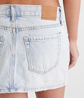 Low-Rise Denim Mini Skirt