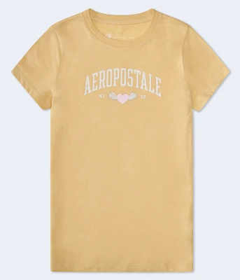 Aeropostale Winged Heart Flocked Graphic Tee