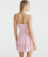 Solid Scoop-Neck Drop-Waist Mini Dress