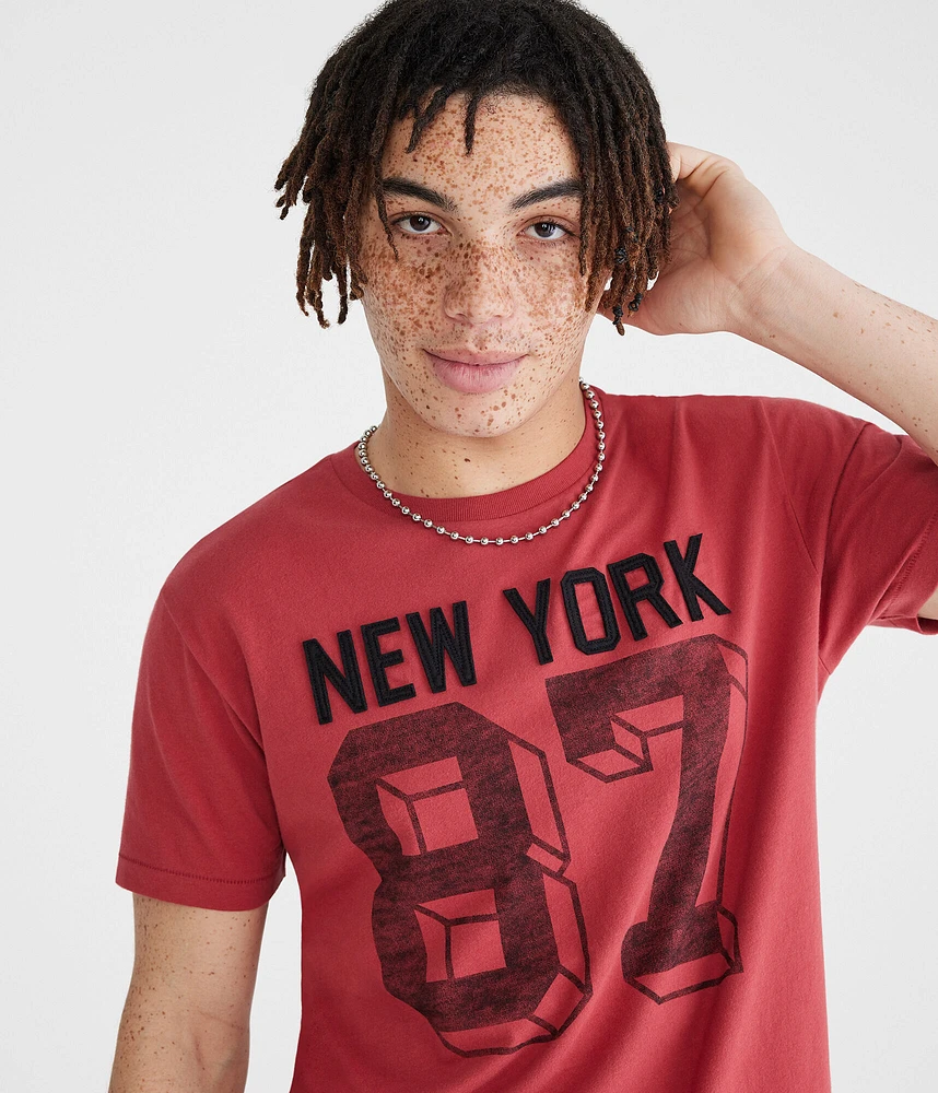 New York 87 Appliqué Graphic Tee