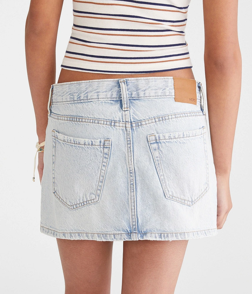 Low-Rise Denim Mini Skirt