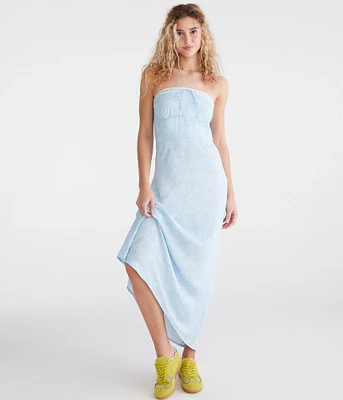 Floral Strapless Slip Midi Dress