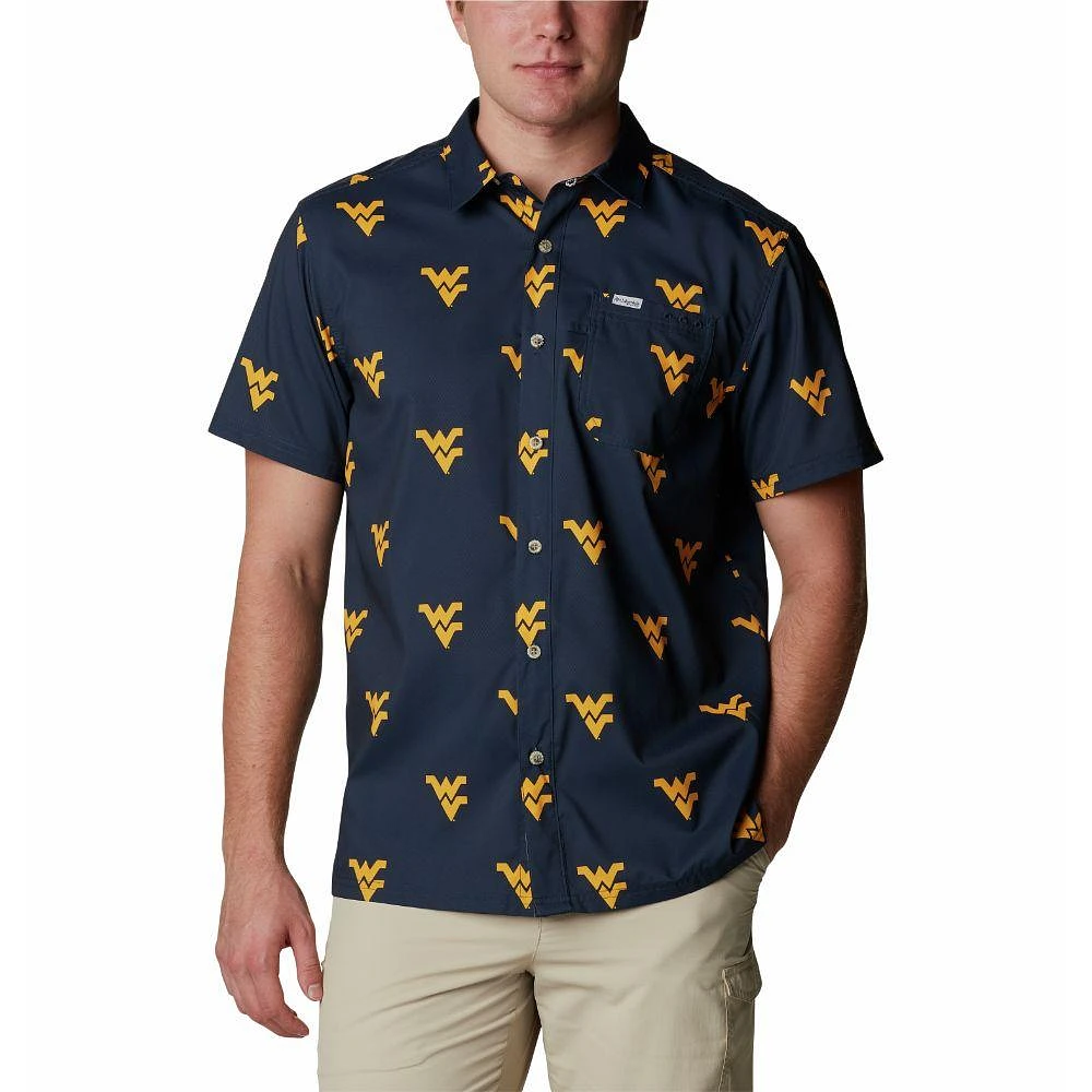 West Virginia Columbia Men's Super Slack Tide Printed Shirt