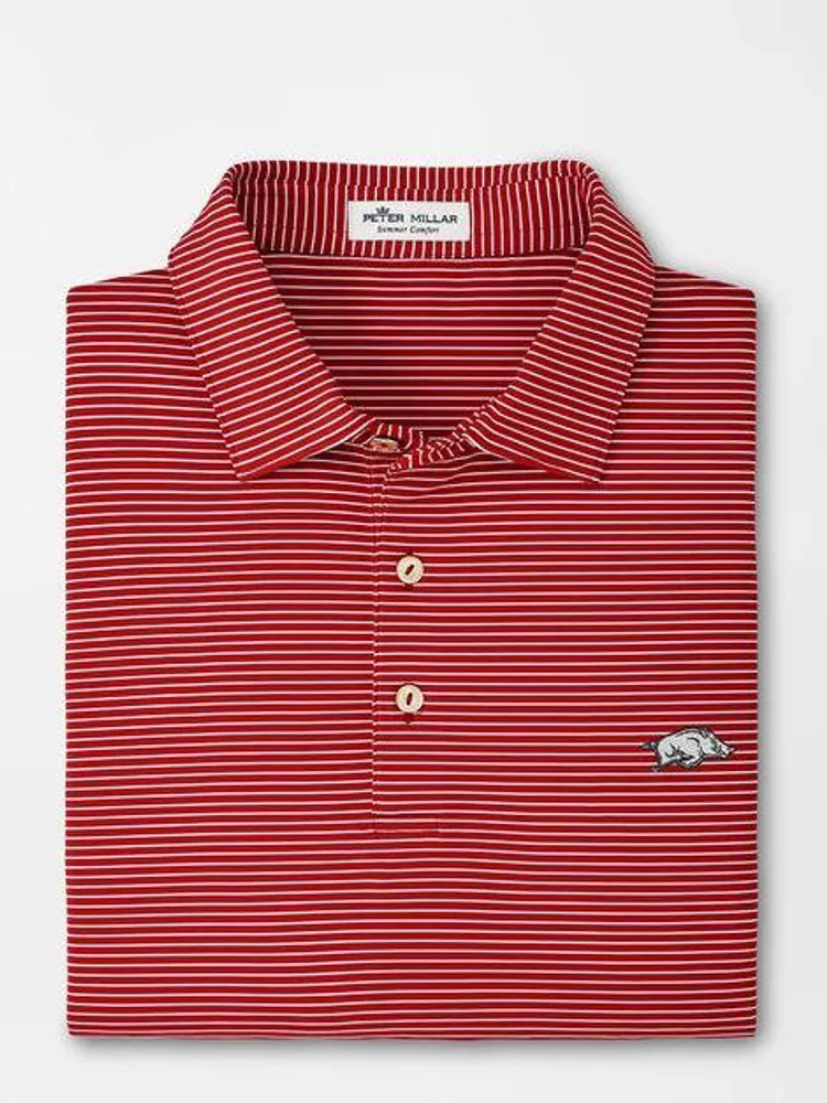 Arkansas Peter Millar Marlin Stripe Performance Polo