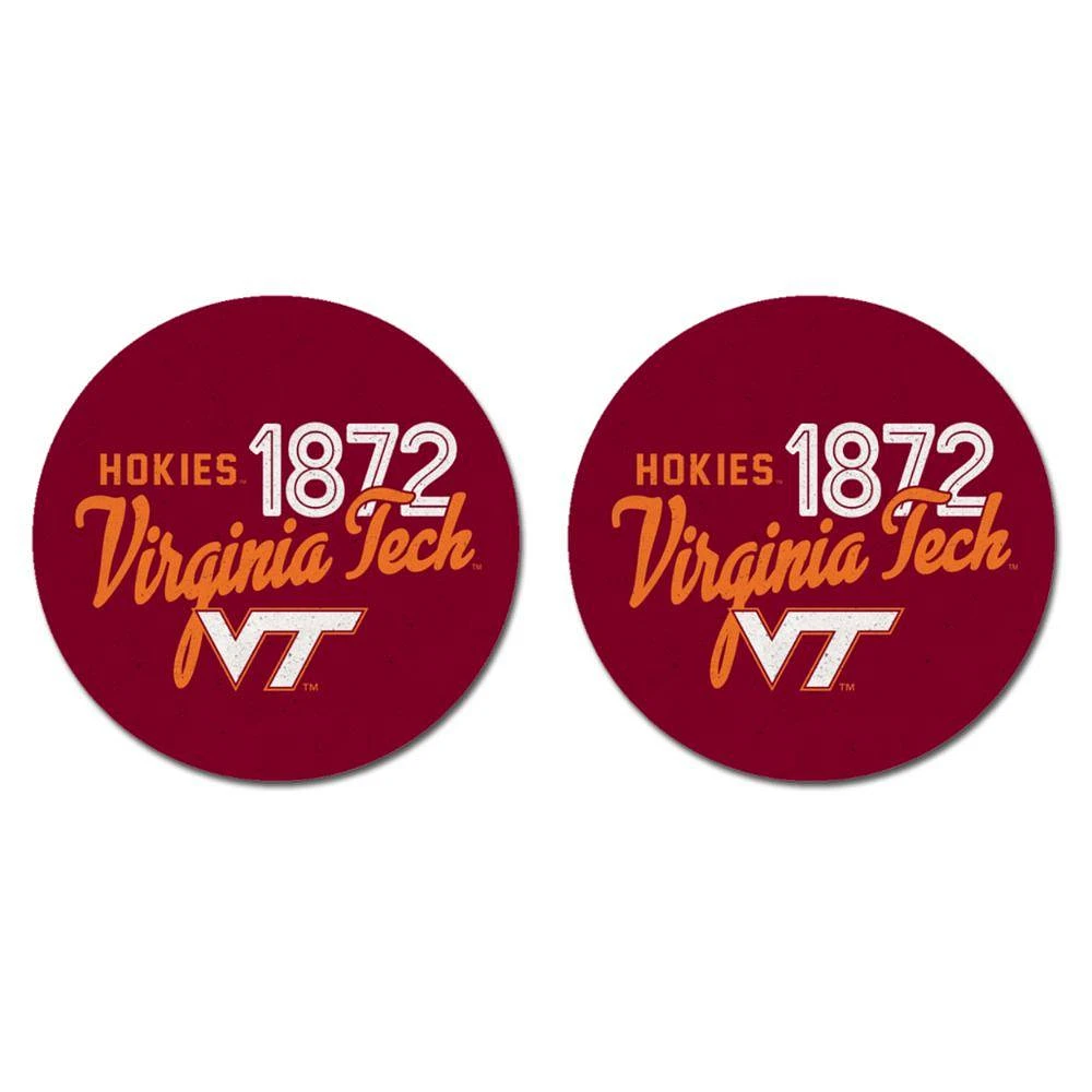 Virginia Tech 1872 2-Pack Car Coasters