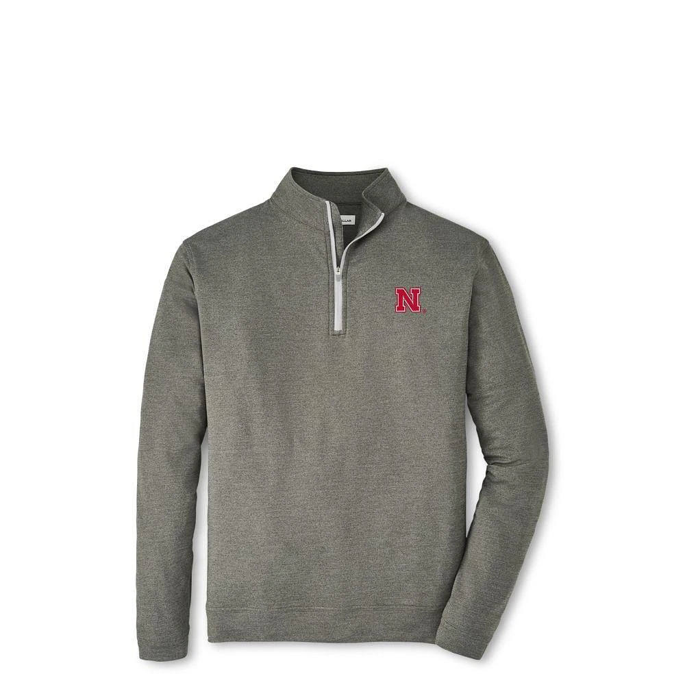 Nebraska Peter Millar Perth Melange 1/4 Zip Pullover