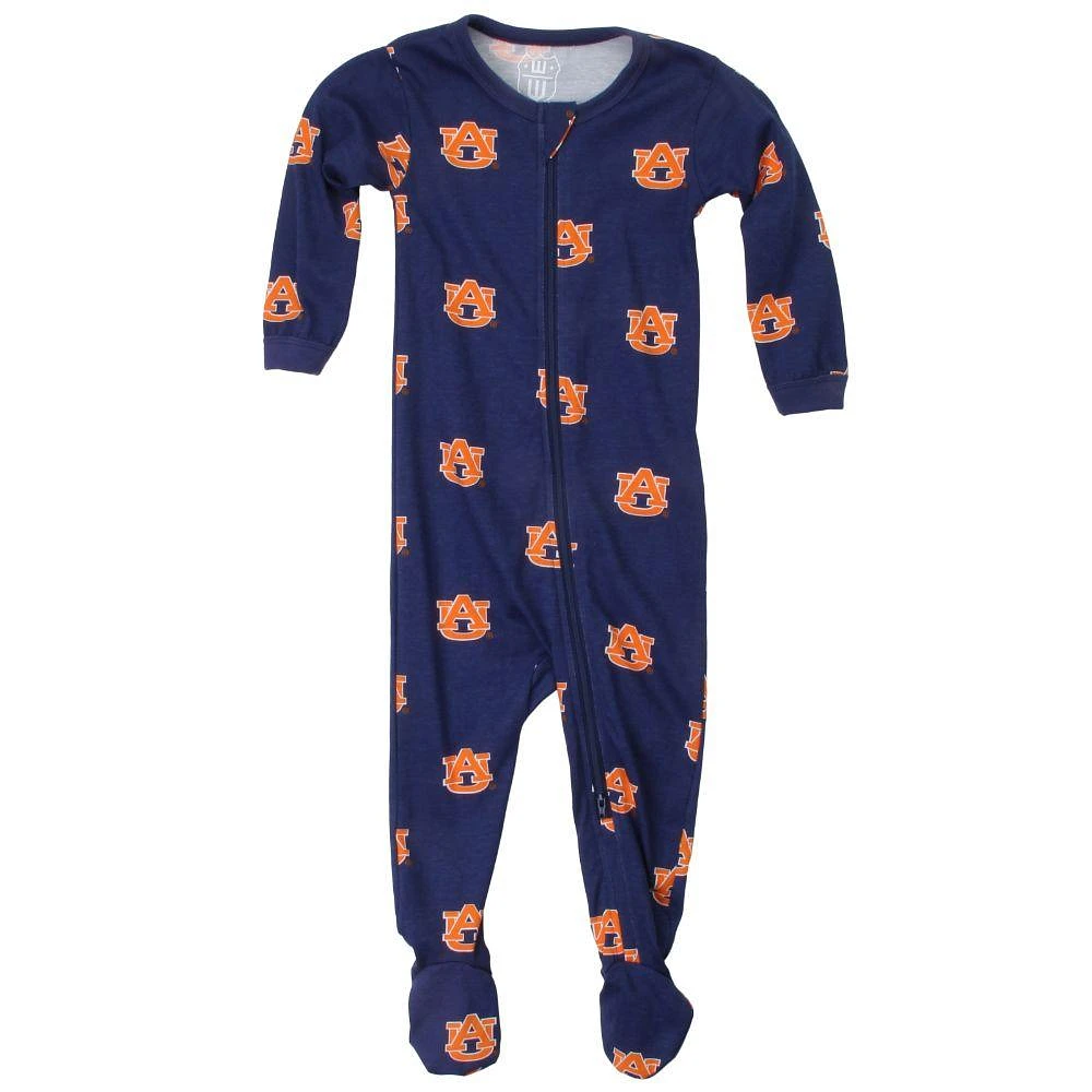 Auburn Wes And Willy Infant Zip Pajamas