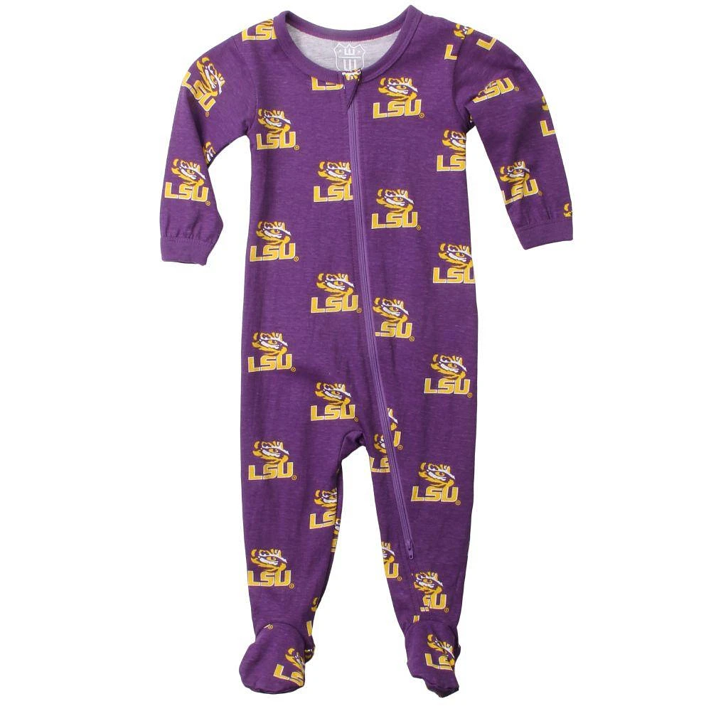 LSU Wes And Willy Infant Zip Pajamas