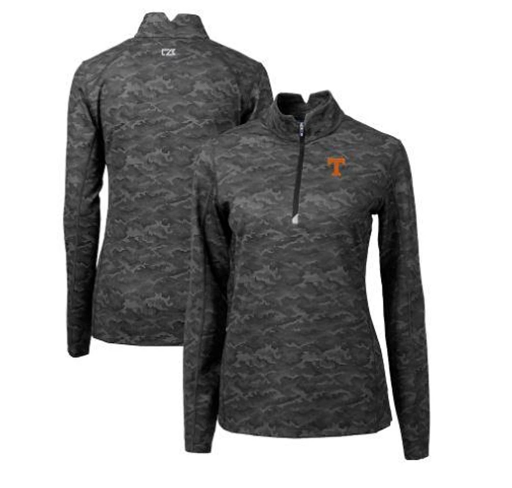 Tennessee Cutter & Buck Women's Traverse Camo 1/4 Zip Pullover