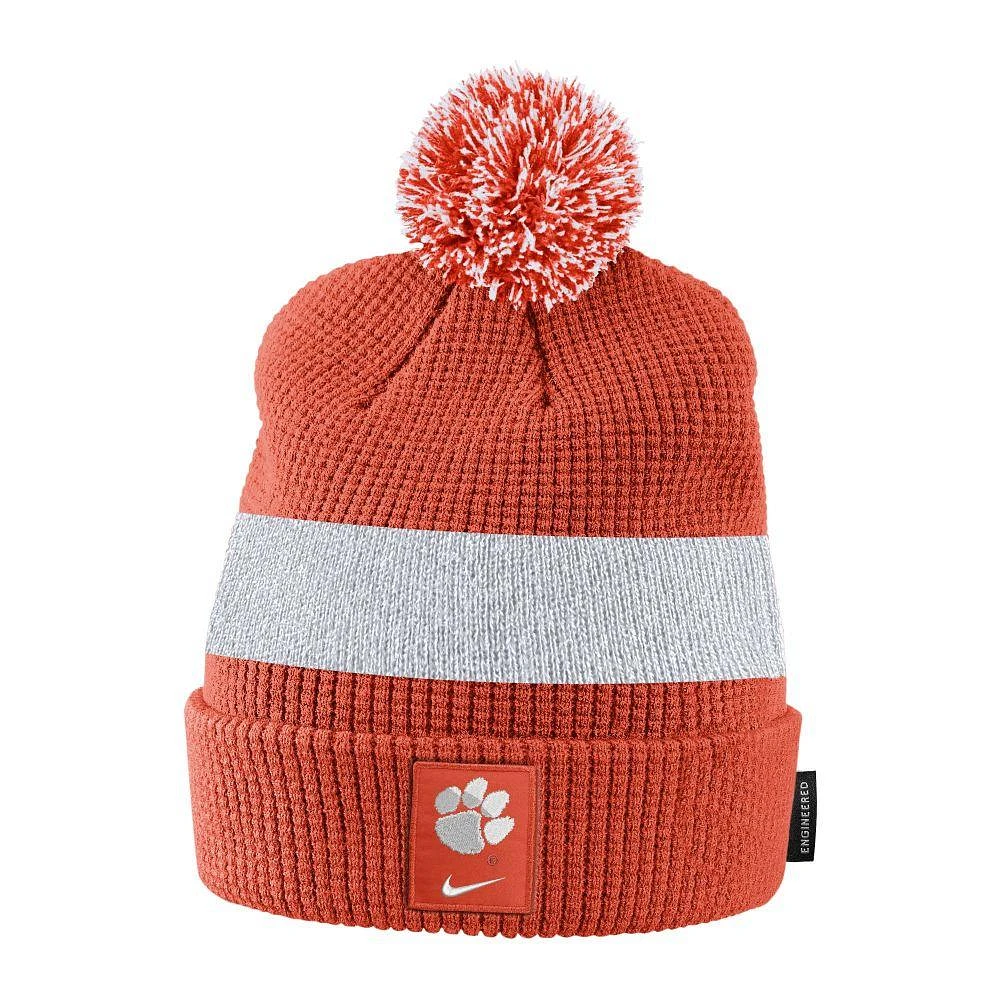 Clemson Nike Waffle Knit Pom Cuff Beanie