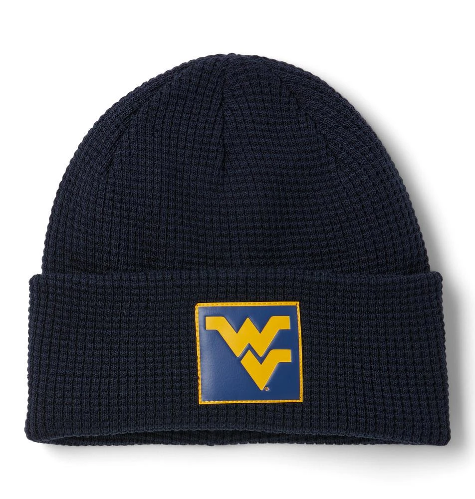 West Virginia Columbia Gridiron Waffle Knit Patch Beanie