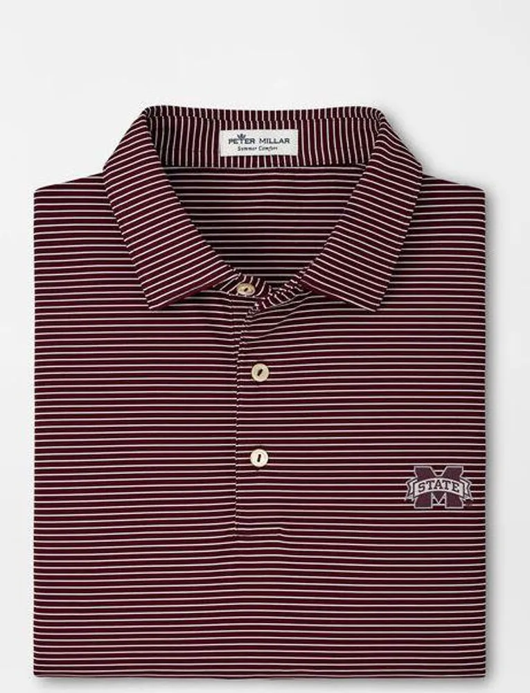Mississippi State Peter Millar Marlin Stripe Performance Polo